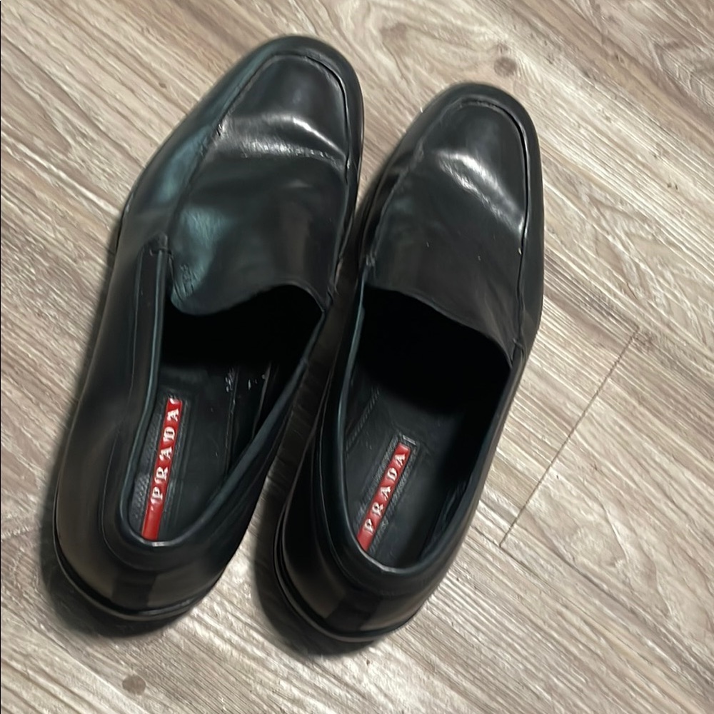 Prada Black Leather Slip-On Loafers - Picture 5 of 7